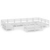 vidaXL Garden Lounge Set | White | Solid Pinewood | 12 Piece | Modular
