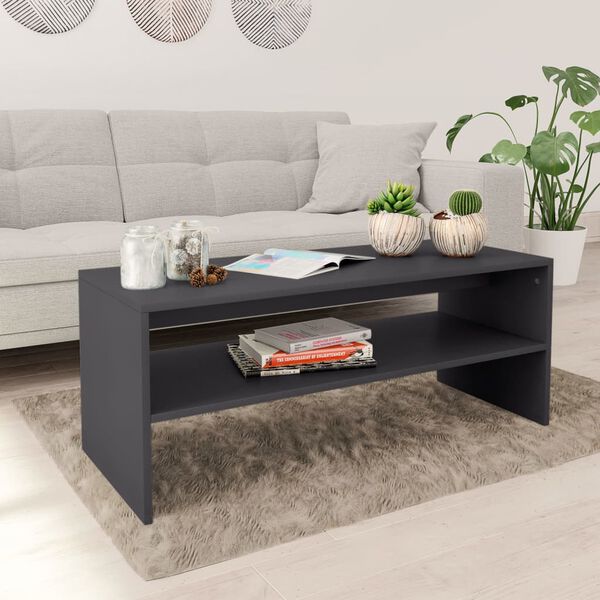 vidaXL Coffee Table Grey 100x40x40 cm Engineered Wood