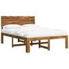 vidaXL Double Bed Frame with Headboard ROSTOCK Natural 150 x 200 cm
