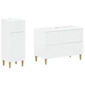 vidaXL 2 Piece Bathroom Cabinet Set DELFT White Engineered Wood