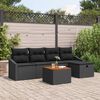 vidaXL Garden Sofa Set with Cushion 6 pcs Black Poly rattan