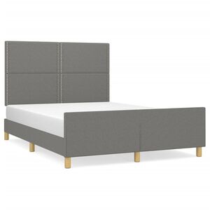 vidaXL Bed Frame without Mattress Dark Grey 137x187 cm Double Fabric