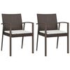 vidaXL 3 Piece Garden Dining Set with Cushions Poly Rattan and Steel