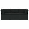 vidaXL 4 Piece Garden Lounge Set with Cushions Poly Rattan Black