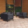 vidaXL 6 Piece Garden Lounge Set with Cushions Solid Pinewood