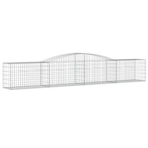 vidaXL Arched Gabion Basket 400x50x60/80 cm Galvanised Iron
