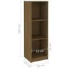 vidaXL Book Cabinet/Room Divider Honey Brown Solid Pinewood