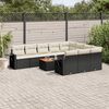 vidaXL 11 Piece Garden Sofa Set with Cushions Black Poly Rattan