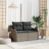 vidaXL Garden Sofa Grey 121 x 62 x 69cm Poly Rattan