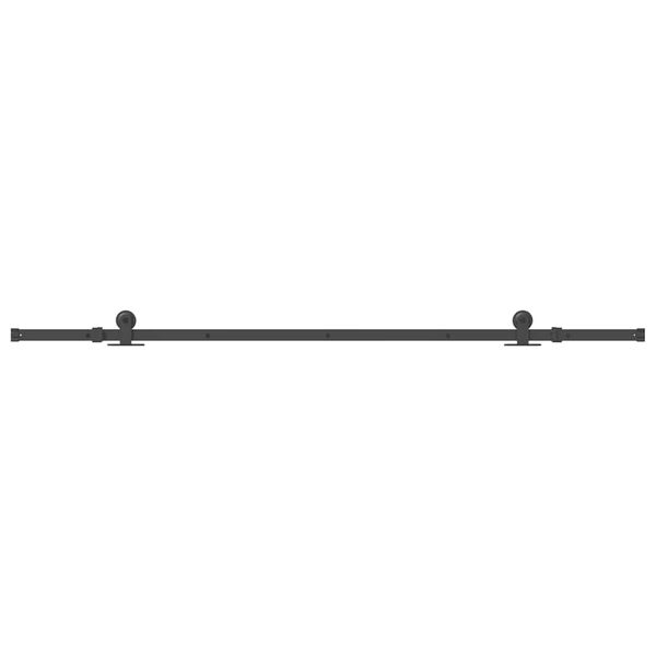 vidaXL Sliding Door Hardware Kit 213.5 cm Steel Black