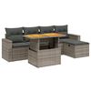 vidaXL 6 Piece Garden Sofa Set with Cushions Grey Poly Rattan