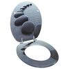 vidaXL WC Toilet Seat MDF Lid Stones