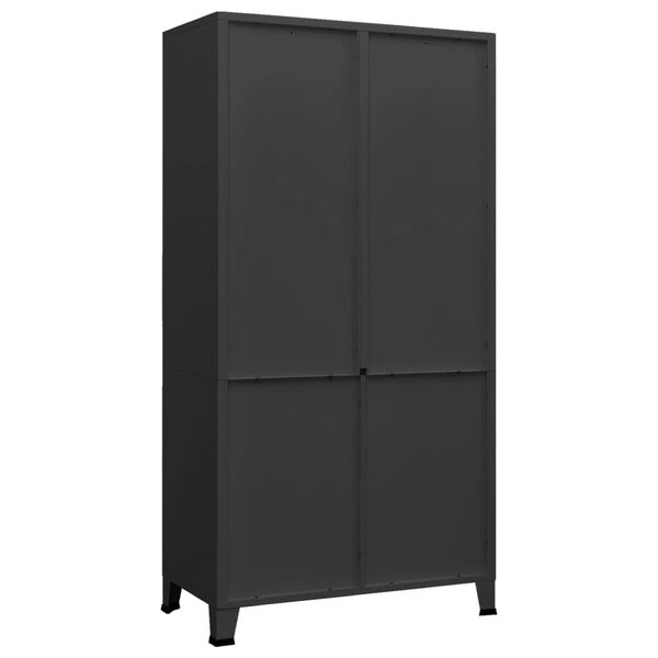 vidaXL Industrial Wardrobe Black 90x50x180 cm Metal