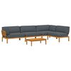 vidaXL Sofa Set with Cushion Plain 5 pcs Anthracite Solid Acacia Wood