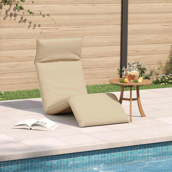 vidaXL Folding Sun lounger Beige cm Oxford Fabric