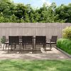 vidaXL 9 Piece Garden Dining Set with Cushions Poly Rattan and Steel