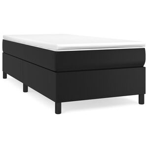 vidaXL Box Spring Bed with Mattress Black 106x203 cm King Single Size Faux Leather