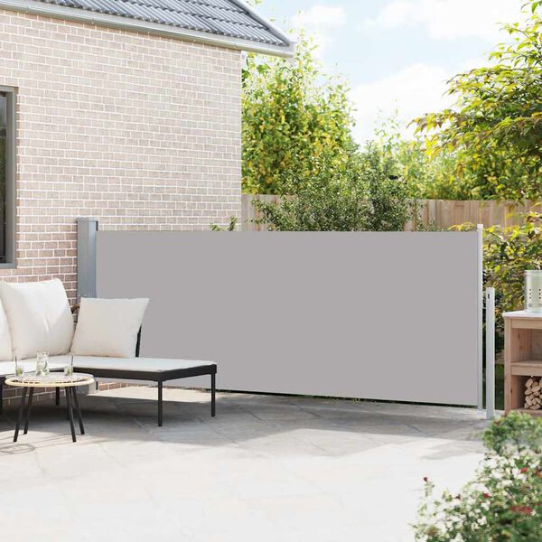 vidaXL Patio Retractable Side Awning 140x500 cm Grey