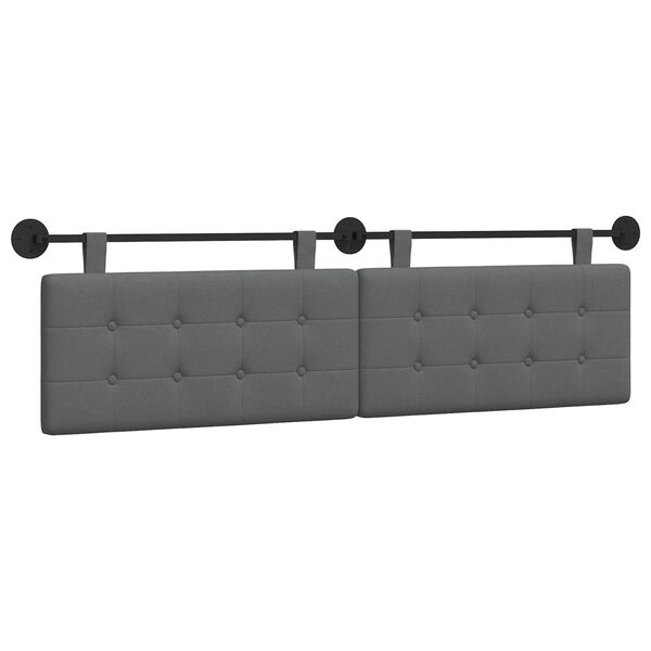 vidaXL Hanging Headboard Wall-mounted Dark Grey 170 x 55 x 5 cm Fabric