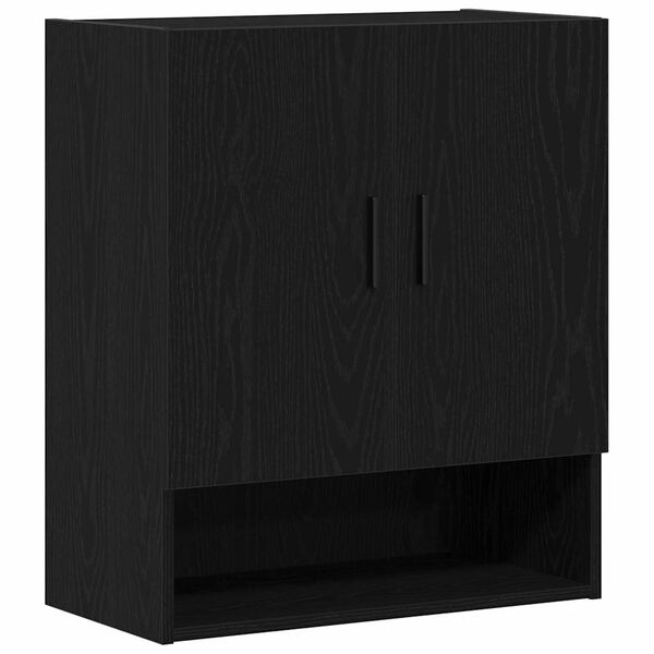 vidaXL Wall-mounted Cabinet Black Oak 60 x 31 x 70 cm Engineered Wood