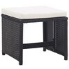 vidaXL 13 Piece Outdoor Dining Set with Cushions Poly Rattan Black