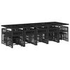 vidaXL 15 Piece Garden Dining Set with Cushions Black Poly Rattan