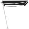 vidaXL Freestanding Manual Retractable Awning 450x300 cm Anthracite