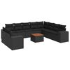 vidaXL 11 Piece Garden Sofa Set with Cushions Black Poly Rattan
