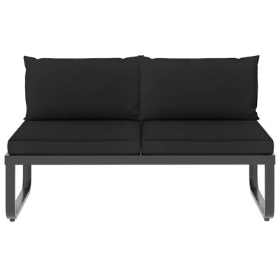vidaXL 4 Piece Garden Corner Sofa Set with Cushions Aluminium and WPC