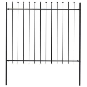 vidaXL Garden Fence "Woerden" with Spear Top Steel 170x150 cm Black