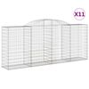 vidaXL Arched Gabion Baskets 11 pcs 300x50x120/140 cm Galvanised Iron