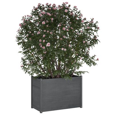 vidaXL Garden Planter Grey 100x50x70 cm Solid Pinewood