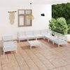 vidaXL 10 Piece Garden Lounge Set Solid Wood Pine White