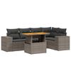 vidaXL 6 Piece Garden Sofa Set with Cushions Grey Poly Rattan