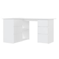 vidaXL Corner Desk White 145x100x76 cm Engineered Wood