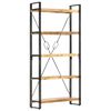vidaXL 5-Tier Bookcase 90x30x180 cm Solid Mango Wood