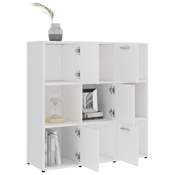 vidaXL Book Cabinet White 90x30x90 cm Engineered Wood