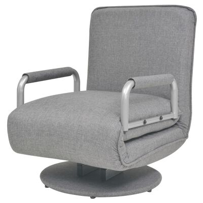 vidaXL Swivel Chair and Sofa Bed Light Grey Fabric