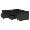 vidaXL 9 Piece Garden Sofa Set with Cushions Black Poly Rattan