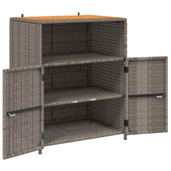 vidaXL Cabinet Grey 70 x 50 x 87 cm Polyester and Roly Ratten