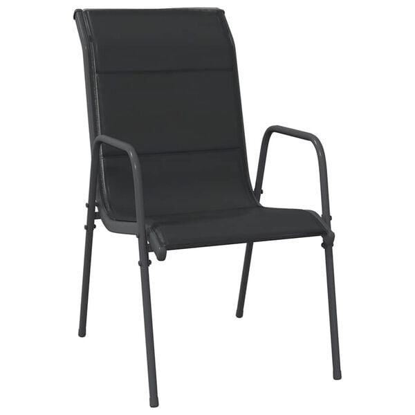 vidaXL Garden Chairs 6 pcs Steel and Textilene Black