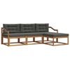 vidaXL Outdoor Sofa Set with Cushion 4 pcs Natural and Anthracite