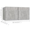 vidaXL 6 Piece TV Cabinet Set Concrete Grey Engineered Wood