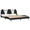 vidaXL Bed Frame "Viana" without Mattress Black and White 180x200 cm King Faux Leather