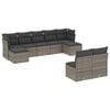 vidaXL 9 Piece Garden Sofa Set with Cushions Grey Poly Rattan