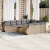 vidaXL 11 Piece Garden Sofa Set with Cushions Beige Poly Rattan