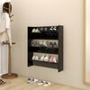 vidaXL Wall Shoe Cabinet Black 80x18x90 cm Engineered Wood