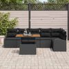 vidaXL Garden Sofa Set with Cushion 7 pcs Black