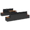 vidaXL Garden Sofa Set 8 pcs Black Poly rattan