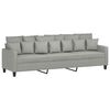 vidaXL 3-Seater Sofa with Footstool Light Grey 210 cm Fabric
